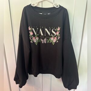 Vans Kids Black Floral Graphic Sweatshirt